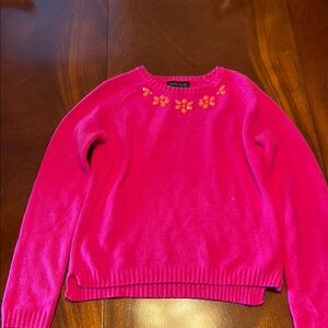 Cynthia Rowley Pink and Orange Crew Neck Sweater